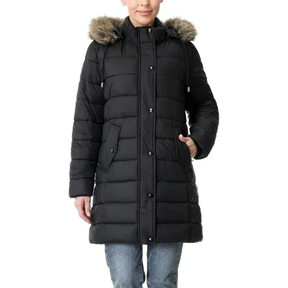 Winter Black Thickened Down Jacket Warm Long Puffer Coat Waterproof Parka
